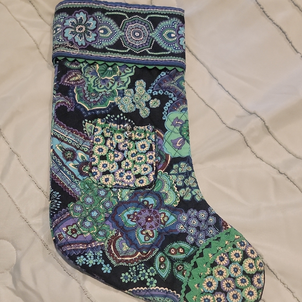 Vera Bradley Blue And Green Christmas Stocking